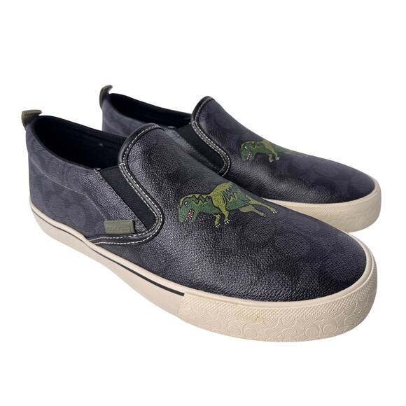 Coach Signature Rexy Sneakers Slip On Men's 11D Medium Signature Coated Canvas - Picture 3 of 14